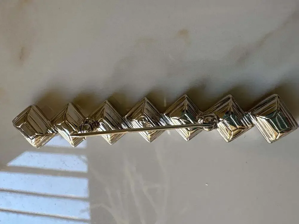 Swarovski Multi-Colored Baguette Stone Bar Pin Brooch